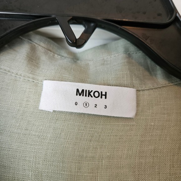 MIKOH 100% Linen Sage Green Button Up Size 1 Beachy Old Money Coastal Grandma - Picture 3 of 8